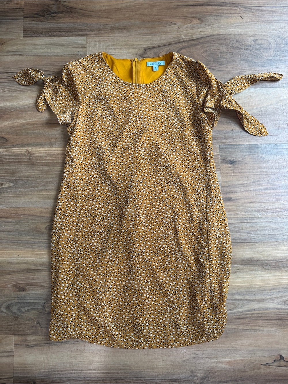 She + Sky Mustard Floral Mini Dress